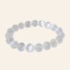 Natural Rock Crystal Real Sphatik Bracelet + 5 Mukhi Rudraksha Free